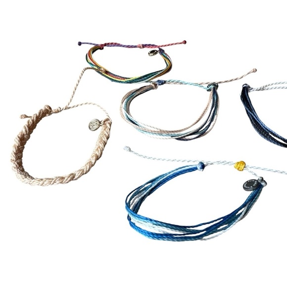 Pura Vida Jewelry - Pura Vida Set of 5 String Bracelets Braided Mult-Strands Beach Tropical Tone